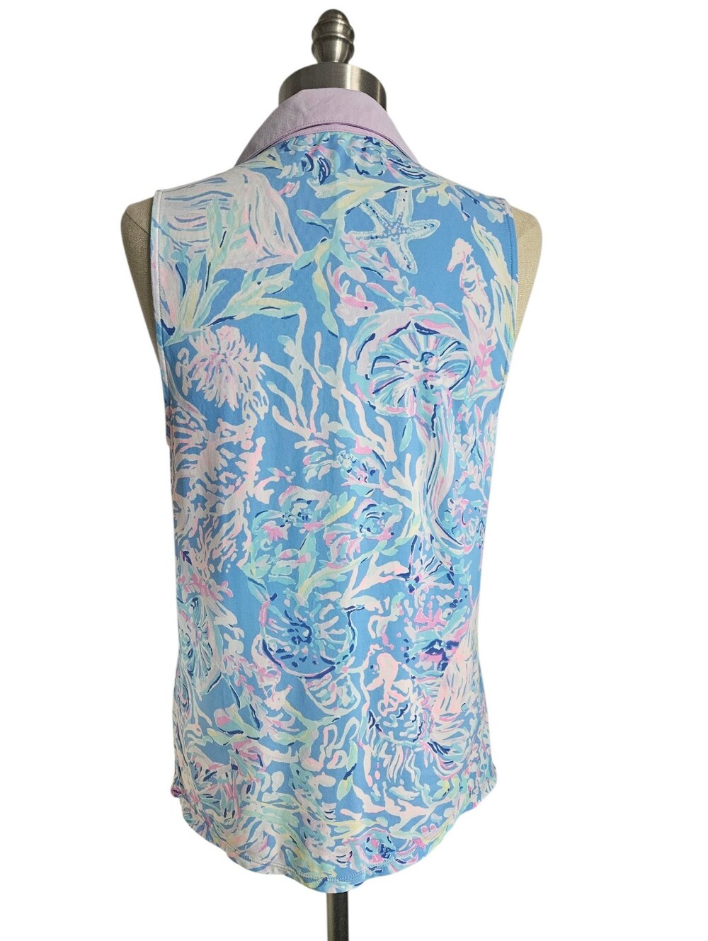 LILLY PULITZER Reesa Luxletic Purple Sleeveless Golf Tennis Top | SZ L - Picture 4 of 11